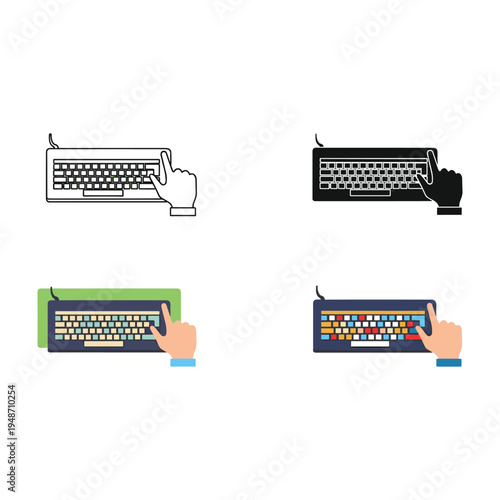 vector illustration of a set of computer parts