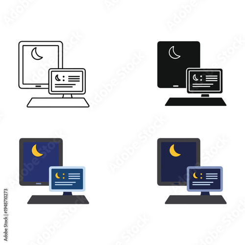 Computer network and web design icon set
