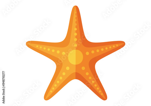 Bright orange starfish with a pattern of dots, a symbol of marine life and the ocean's beauty