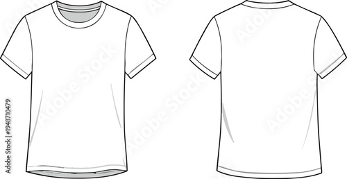 Plain T-shirt technical drawing, apparel vector, clothing clipart, fashion design, garment motif, textile icon, wardrobe symbol, outfit graphic, concept art