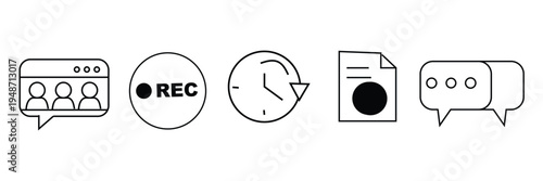 Office workspace icons: desk, booth, lounge, meeting room, wellness, phone, table, wall, tech, snack, lighting