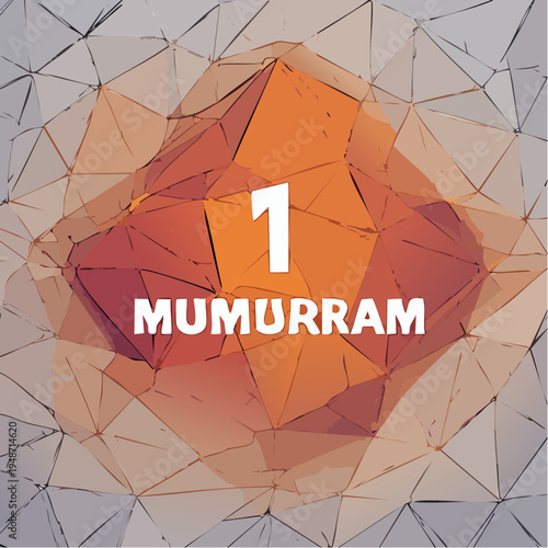 Number 1 Mumurram text on a geometric orange and white shape.