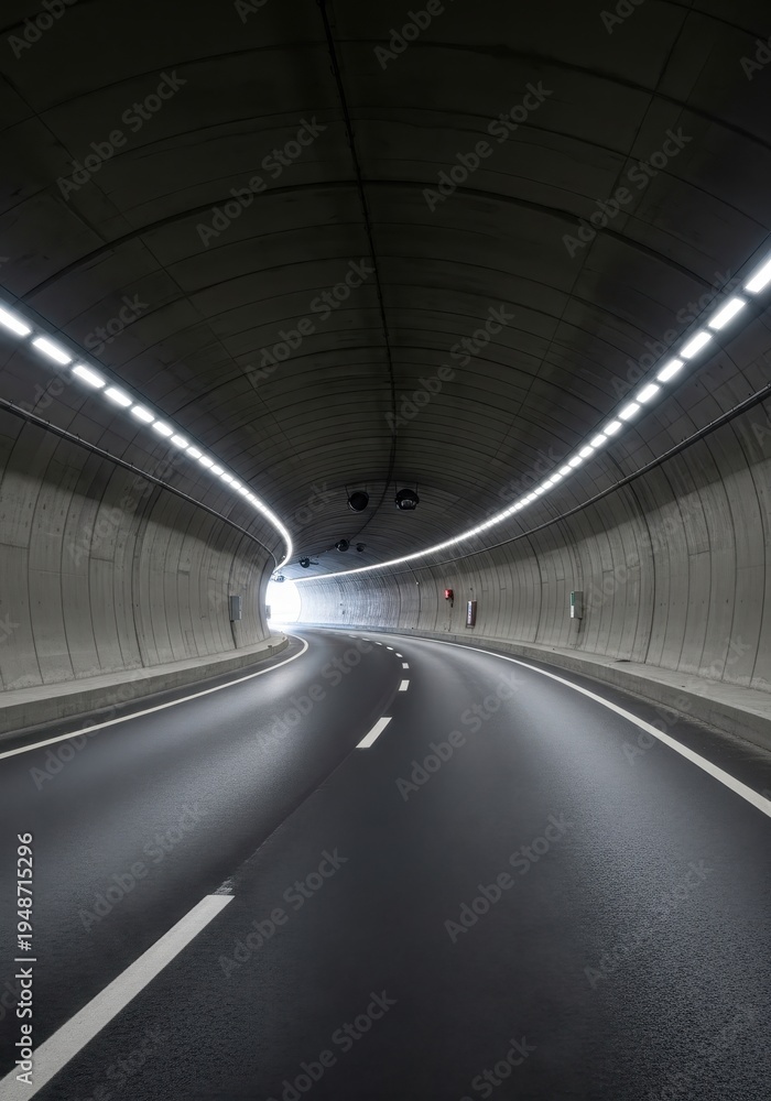 Obraz premium Tunnel Vision - A Roadway Through Darkness Towards the Light.
