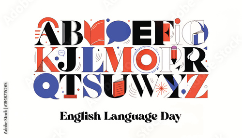 English Language Day Global Communication Literacy Education Celebration.eps