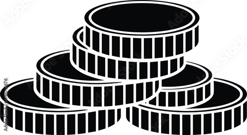 Stack of coins illustration for finance and banking concepts