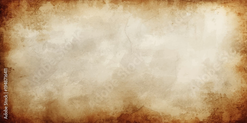 A blank vintage parchment with a stained brown grunge texture creates an aged antique paper design perfect for a retro sepia book page or grungy wall pattern