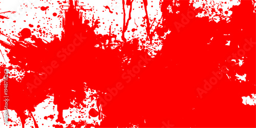 A grunge red paint splatter illustration featuring ink splashes and drops on a textured winter background, perfect for a Christmas holiday celebration card or banner design