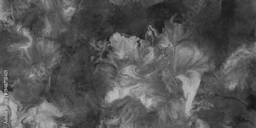 Abstract white and gray isolated cloud cumulus clouds. Gray aquarelle painted realistic fog or mist smoky textured canvas design. White and ash messy wall stucco texture background.	