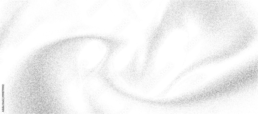 Obraz premium Abstract silver noise wave vector background with grain texture, soft ethereal hazy fog mist, fluid silk flow, gray dithered particles, lo-fi grit dust, subtle smoky gradient cloud atmosphere.