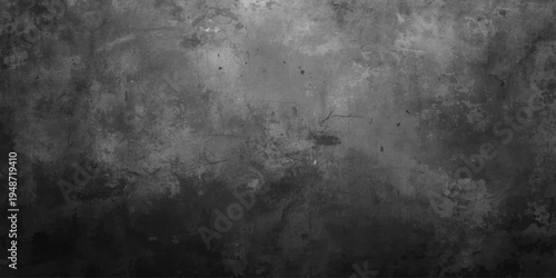 An aged dark grunge metal texture with a rough dirty concrete surface pattern and vintage gray stone design creates a blank antique backdrop