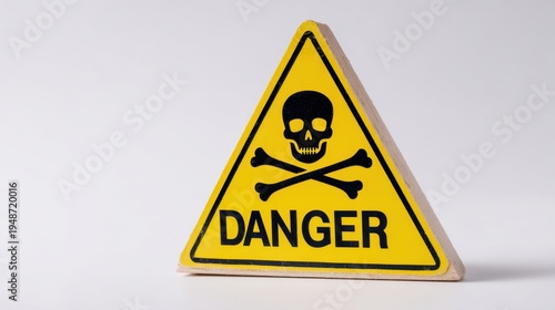 Wallpaper Mural The Danger Sign Featuring a Skull and Crossbones on a White Background Torontodigital.ca