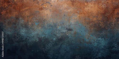 A grungy, aged dark brown rusty metal surface features a rough, textured vintage paint pattern, creating an antique design perfect for a dirty industrial backdrop or wall art wallpaper