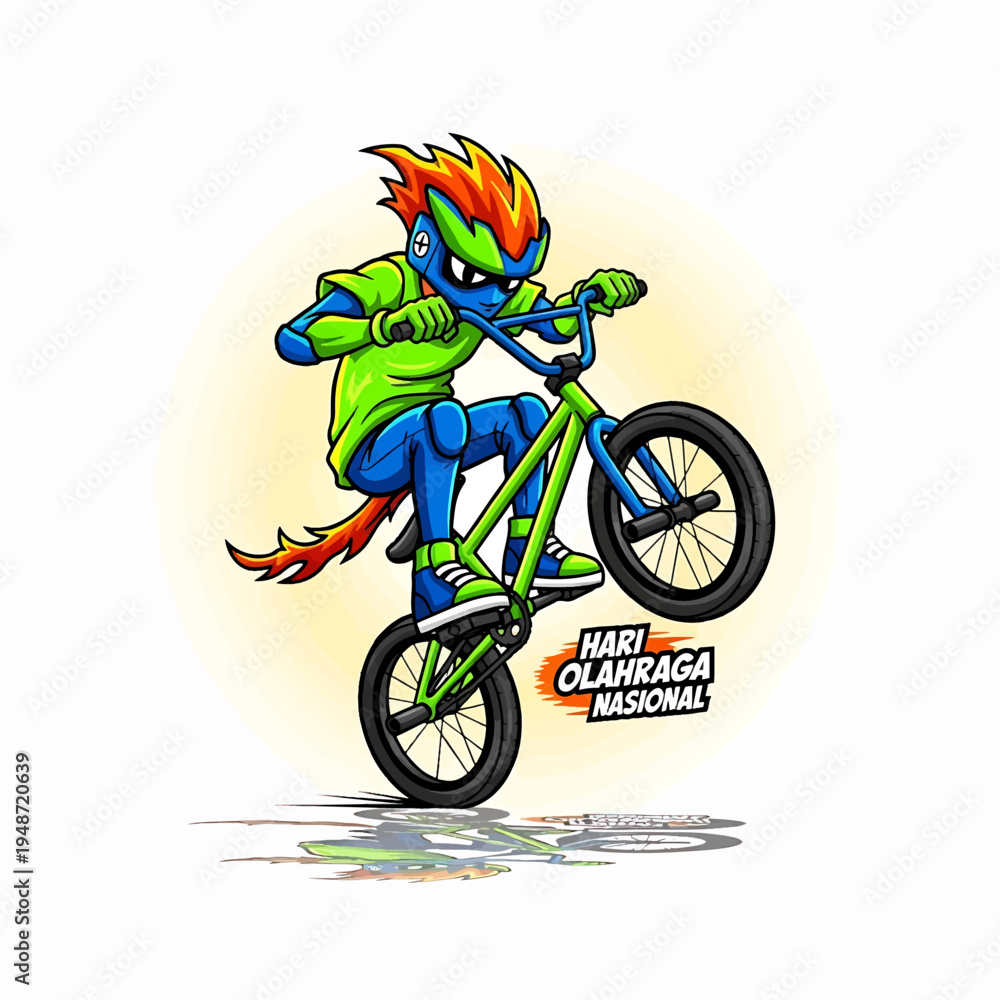 Fototapeta premium Mountain Bike Rider Cartoon Mascot