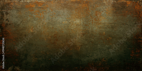 A dark aged rusty metal wall with a grungy vintage texture and rough brown surface pattern creates an antique grunge background design