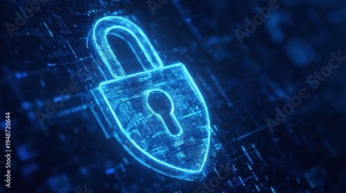 Wallpaper Mural The Padlock Symbolizing Cybersecurity and Data Protection on Futuristic Digital Network Torontodigital.ca