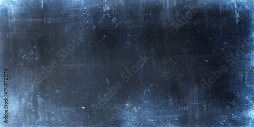 Rain streaks against a window pane over a dark blue grunge wall texture with a vintage chalkboard pattern on a rough surface