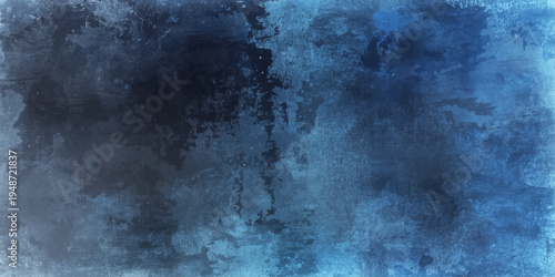 An abstract blue grunge background merges dark storm clouds and misty textures with a smoky night sky pattern for a moody nature backdrop