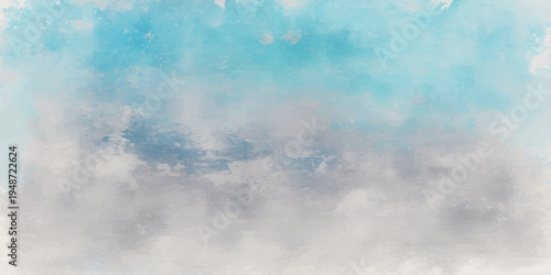 Abstract watercolor background featuring a clear blue sky and white clouds to capture the natural beauty of a bright summer day and calm atmosphere