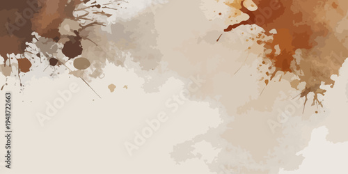 Vintage world map illustration on an abstract grunge background featuring antique paper textures with artistic ink splashes and paint splatters in a dirty vector design