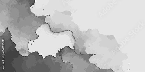 Detailed 3D vector illustration featuring an isolated white contour map of Poland and Austria alongside an old national territory shape within the European continent geography