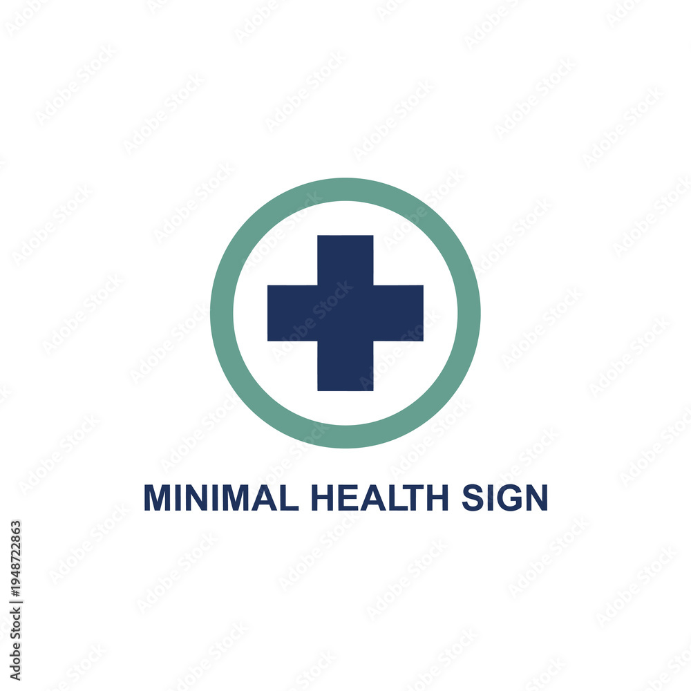 Fototapeta premium Minimalist Medical Cross Health Care Sign
