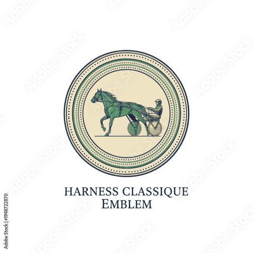 Vintage Harness Racing Horse Carriage Emblem
