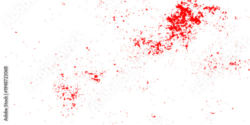 A vibrant red ink splat and watercolor paint splash create a grunge texture design with artistic liquid droplets and messy stains on a decorative vector illustration backdrop