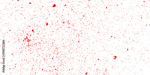 An artistic vector illustration of a red paint splashes background featuring a grunge watercolor texture with ink splatters and liquid drops on a dirty paper pattern for an art design wallpaper