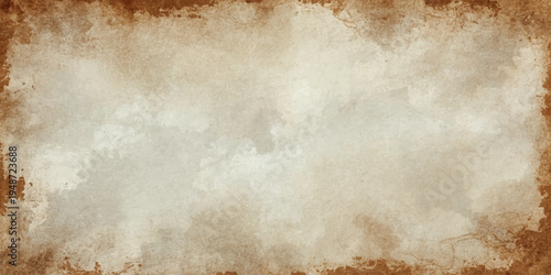 Vintage aged parchment with a stained grunge paper texture and ancient sepia tones creates a blank antique background for retro art design