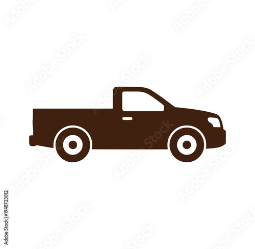 brown pickup truck icon for web or design use