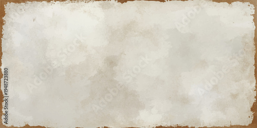 A vintage blank parchment sheet with a worn brown grunge texture provides an aged antique paper background for a retro sepia design