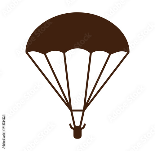 parachute icon symbol for landing safely in air  simple illustration