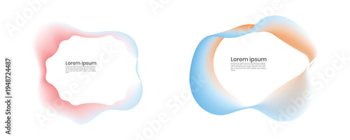 Vibrant gradient shapes with text placeholders