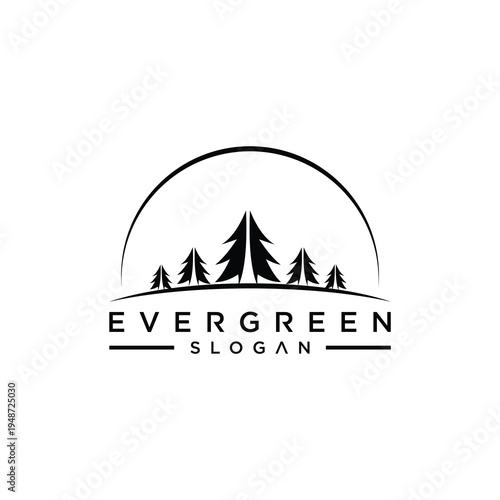 Evergreen Trees Logo - Nature and Outdoor Adventure Brand Identity