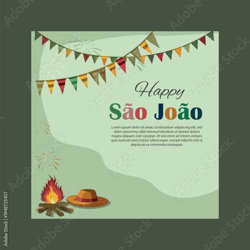 Happy sao joao brazillian festival graphic