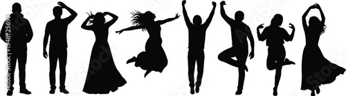 Massive collection of black silhouettes featuring soldiers, tactical police officers, military personnel, and armed security guards isolated on white background,