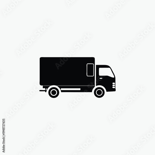 refrigerated truck icon silhoutte vector template