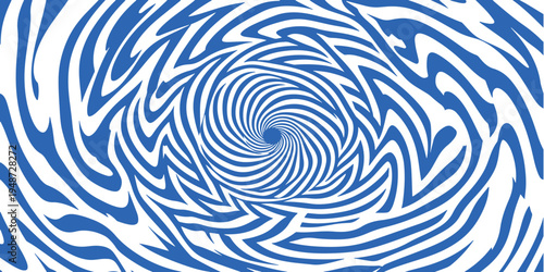 A mesmerizing blue and white abstract spiral pattern creating a hypnotic optical illusion