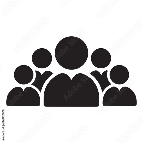 family silhouette vector, family member icon.