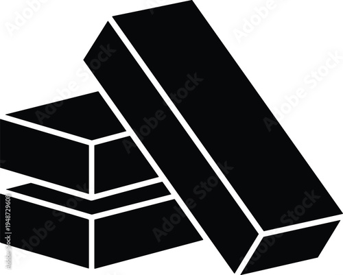 Stylized bar chart silhouette, segmented histogram design, 3D perspective data visualization, statistical comparison vector illustration, geometric infographic artwork concept