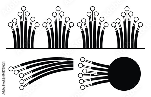 Abstract Representation of Fiber Optic Strands and Bundles