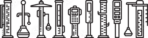 A collection of various scientific measurement tools and instruments Vector