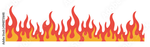 Stylized Red and Yellow Flames Border