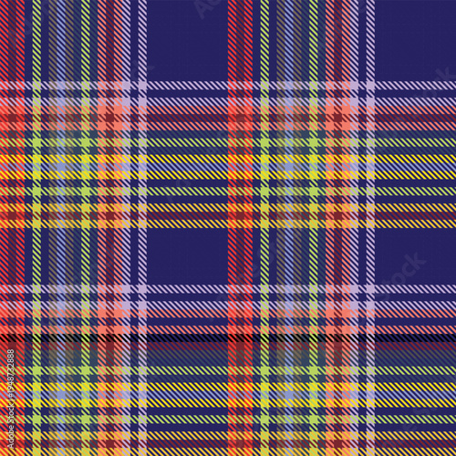 Colourful Tartan Blue Fashion Textile Design Pattern For Homeware Products With Plaid Checkered And Striped