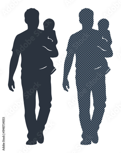 Father and child walking together, representing love and connection