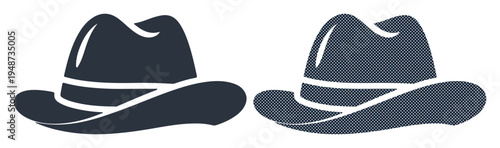 Two stylish cowboy hats in different shades of blue, representing choice or comparison.