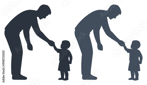 Father and child holding hands, sharing a tender moment of connection