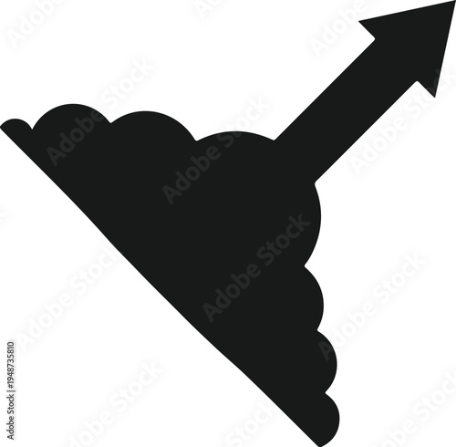 Fingerprint with arrow showing identity and direction for advancement and progress representing individuality and future path