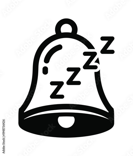 Of a bell with 'Z's indicating sleep or silence