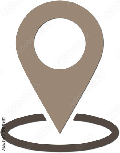 Map pointer symbol isolated on white background indicating location destination or point of interest